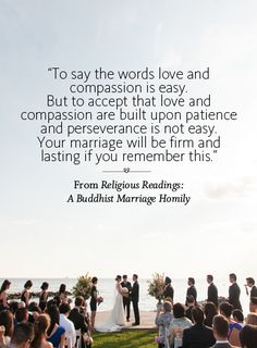 a wedding ceremony with the words to say the words love and bonn passiti