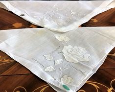 Two Vintage White floral Wedding Hankies. They are about a 14x14 inch square. Great vintage shape. Has a handwritten telling when she got it. Great gift idea. New old stock. Small amount of yellowing due to storage. White Floral Wedding, Wedding Hankies, Silent Night, Sewing Notions, Cool Eyes, Vintage Sewing, Got It, White Vintage, Floral Wedding