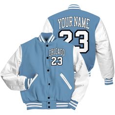 Brand Dunkare High OG First In Flight 1s Varsity Jacket Custom Name Chicago 23 All Over Print Baseball Varsity Jacket Long Sleeve Varsity Jacket With Team Name For Sports, Sports Team Varsity Jacket, White Team Spirit Sports Outerwear, White Team Spirit Outerwear For Sports, Varsity Long Sleeve Windbreaker For College, Sporty College Outerwear With Team Name, White Team Spirit Varsity Jacket For Sports, Team-colored Varsity Outerwear For Sports, White Varsity Jacket With Team Spirit For Sports