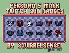 the personaa 5 mask switch sub badges are shown in this screenshot from their game