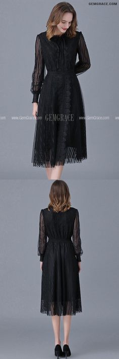 10% off now|Free shipping world-wide. L-5XL Aline Black Lace Tea Length Dress with Long Sleeves at GemGrace. Click to learn our pro custom-made service for wedding dress, formal dress. View #WeddingGuestDresses for more ideas. Black Midi-length Lace Dress, Long Sleeve Lace Midi Dress For Fall, Black Lace Dress With Lace Sleeves For Spring, Black Midi Lace Dress With Lace Trim, Fall Long Sleeve Lace Midi Dress, Black V-neck Lace Patchwork Dress, Black Lace Dress With Lace Trim, Knee-length, Long Sleeve Midi Dress With Lace Patchwork For Fall, Black Knee-length Lace Dress With Lace Trim