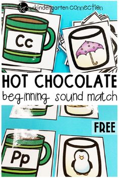 hot chocolate beginning sound match with free printables