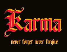 the logo for karma is shown in red and yellow