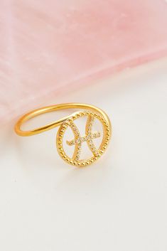 Pisces Zodiac Sign Diamond Ring, Dainty Gold Diamond Horoscope Ring, Celestial Ring for Girlfriend, Astrology Jewelry Pisces is the last sign of the zodiac and is a culmination of all the other signs. Our zodiac rings are perfect choice for a Christmas, Mother's Day, valentine's day, birthday, wedding, anniversary, graduation, engagement, bridesmaid, and best friends gift. It's a good way to show appreciation to your mom, girlfriend, wife, grandmother, grandchildren, daughter, sister, best frien Ring For Girlfriend, Pisces Zodiac Sign, Astrology Jewelry, Celestial Ring, Zodiac Rings, Nameplate Necklace, Pisces Zodiac, Ring Dainty, Diamond Clarity