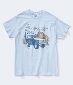 Graphic Tees - Spotted in the wild: a retro Ford Bronco on the front of this comfy graphic tee. - female - Cotton Shirts For Women Graphic, Womens Graphic Tee, Vintage Bronco Poster, Ford Bronco Poster, Teen Graphic Tees, Bronco Graphics, Bronco Shirt, Bronco Graphic Tee, Mustang T Shirts