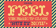 an old fashioned typeface with the words freel, the magic up close but it now