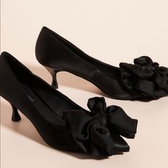 New Jeffery Campbell Black Satin Kitten Heels Never Worn, New In The Box! Rococo Shoes, Glass Slippers, Anthropologie Shoes, Glass Slipper, Glam Dresses, Rococo, Black Satin, The Box, Shoes Women Heels