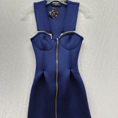 Nasty Gal Neoprene Dress Blue Size Xs Good Condition! Blue Bodycon Dress With Back Zipper For Party, Blue Bodycon Party Dress With Back Zipper, Blue Party Bodycon Dress With Back Zipper, Fitted Blue Bodycon Dress With Back Zipper, Blue Dress With Back Zipper For Night Out, Navy Knee-length Mini Dress For Party, Blue Fitted Mini Dress With Back Zipper, Fitted Blue Mini Dress With Back Zipper, Fitted Royal Blue Mini Bodycon Dress