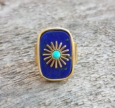 Size 7, 18k over brass Helix Ring, Lapis Lazuli Jewelry, Turquoise And Gold, Lapis Lazuli Ring, African Turquoise, Dope Jewelry, Jewelry Lookbook, Black Agate, Jewelry Inspo