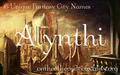 an image of the name alynthu in front of a cityscape