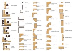 an image of different types of furniture in the shape of letters and numbers on a white background