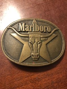 Vintage 1987 Marlboro Belt Buckle Solid Brass Phillip Morris Inc .. Big Belt Buckle, Cool Belts, Phillip Morris, Cowboy Belts, Antique Belt Buckle, Belt Buckles Men's, Big Buckle Belt, Cool Belt Buckles, Country Fits