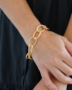 Lightweight, stackable. This chain bracelet is a classic Susan Shaw piece with a simple design and durable chain. After you wear it once, you'll wear it with everything. Classic Metal Bracelets With Cable Chain, Classic Bracelets With Chunky Oval Link Chain, Everyday Sterling Silver Chunky Chain Bracelet, Classic Chunky Chain Bracelets For Everyday, Classic Chunky Chain Bracelet For Everyday, Everyday Round Cable Chain Bracelets, Sterling Silver Bangle With Adjustable Chain For Everyday, Everyday Sterling Silver Adjustable Bangle Bracelet, Everyday Sterling Silver Bangle With Adjustable Chain