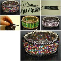 several pictures of different types of bracelets