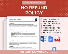 a no refund policy document with the text,'no refund policy '