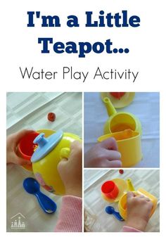 a collage of photos showing how to play with water