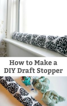 how to make a diy draft stopper for the window sill and curtain rod