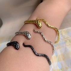 Snake Wedding, Reputation Outfits, Snake Accessories, Silver Snake Bracelet, Cuff Tattoo, Wood Resin Necklace, Grunge Jewelry, Wrist Bracelet, Snake Jewelry