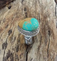 Turquoise Ring size5 Native American Jewelry Southwestern Accessories fashion Jewelry Unique Turquoise Ring With Patina, Southwestern Blue Turquoise Ring With Patina, Handmade Green Turquoise Western Ring, Southwestern Chrysocolla Turquoise Ring, Southwestern Turquoise Cabochon Rings, Hand-strung Blue Southwestern Jewelry, Southwestern Style Turquoise Hand-strung Jewelry, Boho Cowgirl, Adjustable Southwestern Turquoise Ring Nickel-free