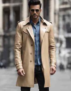 ad eBay - Men Leather Winter Trench Coat Jacket Lambskin Party Wear Overcoat Classic Soft - Buy Now, click the link (eBay) Winter Trench, Slim Fit Suit Men, Coat For Men, Leather Coats, Leather Clothing, Winter Trench Coat, Fashion Landscape, Suit Men, Trench Coat Men