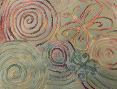 an abstract painting with swirls and circles