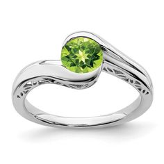 Introducing our exquisite 10k white gold peridot bypass ring, designed exclusively for her. This stunning piece combines elegance and sophistication, making it the perfect accessory for any occasion. Crafted with meticulous attention to detail, the ring features a vibrant peridot gemstone that effortlessly catches the light. The bypass design adds a modern twist, ensuring a unique and eye-catching look. Whether you're treating yourself or searching for a thoughtful gift, this ring is sure to impress. Shop now and elevate your style with our exceptional collection of jewelry for women. Bypass Ring, Peridot Stone, Sparkling Rings, Detailed Ring, Peridot Gemstone, Peridot Ring, Green Peridot, August Birth Stone, Types Of Rings