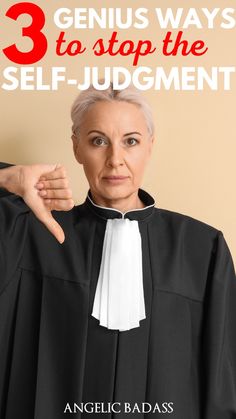 an older woman wearing a judge's robe and pointing to the side