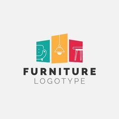 the furniture logo is colorful and modern