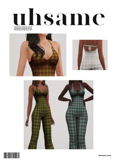 three different styles of women's jumpsuits on the cover of an article