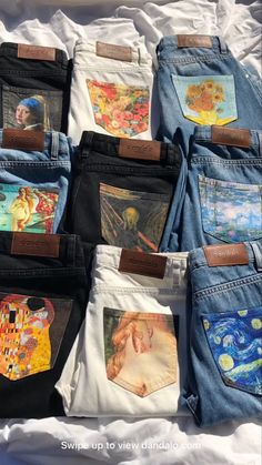 Custom Diy Ideas, Painted Pants, فنسنت فان جوخ, Diy Clothes Design, Painted Jeans, Painted Clothes, Art Clothes, Upcycle Clothes