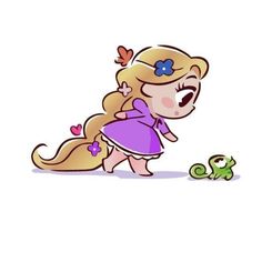 Rapunzel Cute, Rapunzel Drawing, Chibi Disney, Baby Disney Characters, Disney Doodles, Disney Princess Babies, Disney Cute, Disney Cuties, Disney Princess Coloring Pages