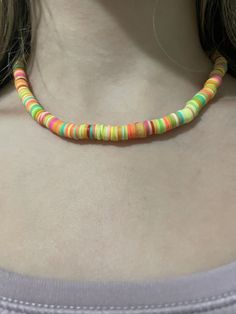 Tropical color mix necklace. Colorful Handmade Casual Necklace, Handmade Multicolor Casual Necklaces, Casual Colorful Handmade Necklaces, Casual Colorful Handmade Necklace, Casual Multicolor Necklaces For Gifts, Multicolor Long Necklace For Summer, Casual Multicolor Round Beads Necklaces, Casual Multicolor Round Bead Necklaces, Casual Colorful Necklace For Gifts