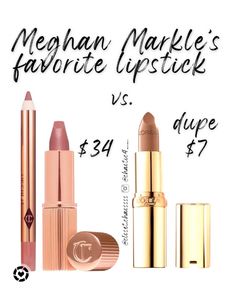 Meghan Markle’s favorite lipstick Charlotte Tilbury Matte Revolution Lipstick in Very Victoria & Pillow Talk vs. affordable alternative #dupes L'Oreal Paris Colour Riche Original Satin Lipstick for Moisturized Lips in Le Beige Follow my shop @closet.chaossss on the @shop.LTK app to shop this post and get my exclusive app-only content! #liketkit #LTKGiftGuide #LTKbeauty #LTKsalealert @shop.ltk https://liketk.it/3XLBb #lipstickcolorsneutral #meghanandharry #meghanmarklestyle Charlotte Tilbury Very Victoria Lipstick, Very Victoria Lipstick, Charlotte Tilbury Very Victoria, Loreal Paris Lipstick, Beige Lipstick, Charlotte Tillbury, Loreal Lipstick, Storybook Cosmetics, Charlotte Tilbury Matte Revolution