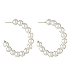 Gold 13 Round Pearl Hoop Earrings Brand New, Never Worn Metal: Zinc Alloy + Gold Plated Simulated Pearl Measurements: 2.5in Diameter Drop Hoop Earrings, Freshwater Pearl Drop Earrings, Hoop Earrings Style, Big Pearl, Party Earrings, Pearl Hoop Earrings, Fashion Jewelry Earrings, Large Earrings, Online Earrings