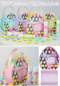 easter baskets and lip balm labels