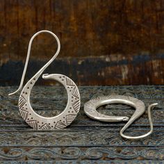 Inspired by tribal art, these large hook earrings are a beautiful and unique statement piece. Note these are slightly heavier than other pairs - at 6 gr each. Still incredibly comfortable for everyday wear.  As a business rooted in ethical trading since 1997, we are proud to present our range of beautiful high-content silver jewellery from the Karen Hill Tribe of Northern Thailand. This range has been purchased directly from a family business based in Chaing Mai province of Thailand, ensuring a Bohemian Drop Earrings With Fish Hook, Bohemian Earrings With French Hook, Artisan Teardrop Hoop Earrings, Northern Thailand, Spiral Earrings, Ear Rings, Copper And Brass, Silver Jewellery, Hook Earrings