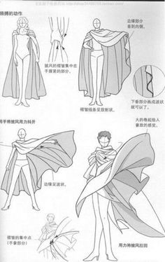 an instruction manual for how to wear capes and cloaks in the anime style