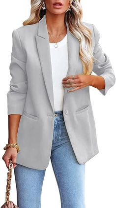 Loose Blazer Outfit, Styling Blazers Women, Woman Blazer Outfit, Long Blazers For Women, Long Blazers, Office Jacket, Long Robes, Woman Blazer, Women Blazers