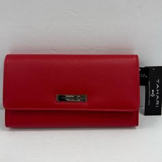 Tahari Womens Red, Wallet, Vegan Leather, Rfid Protected Lining . Brand New Never Used . Original Tags Attached . Authentic And Real Product . The Color Is Red . 12 Credit Card Slots . 1 Window Slot For Id . 2 Slips For Currency . Rfid Protection, Personal Information Is Protected . Vegan Leather Non Smoking House Ambassador Level Ii, For Two Years Same Day Shipping 5 Star Customer Ratings All Offers Are Welcomed Leather Clutch Wallet, Maroon Leather, Red Wallet, Wallet Organization, Black Wallet, Change Purse, Black Gift, Coin Pouch, Long Wallet