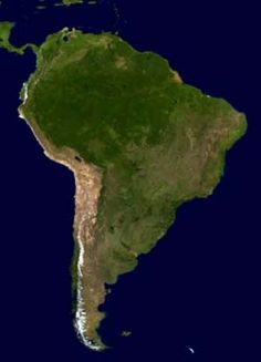 the map of south america is shown in this satellite image from nasa earth observatorys