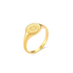 Style: Retro, Vintage Style Gender: Women'S Pattern: Sun, Star, Moon Material: 304 Stainless Steel Ring Size: 6, 7, 8 Classification: Rings Inlay Material: No Inlaid Plating Material: 18K Gold Plated Gold Plating Process: Vacuum Plating Weight: 7g Moon Signet Ring, Love By The Moon, Star And Moon, Moon Pattern, Retro Ring, Gold Signet Ring, Ring Sale, Waterproof Jewelry, Retro Vintage Style