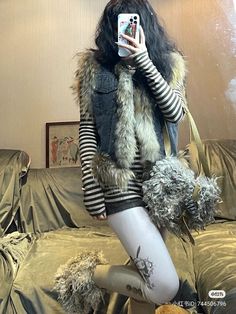 Fuzzy Clothes Aesthetic, Fuzzy Clothes, Nana Clothes, October Fashion, Swag Girl Style, Clothes Aesthetic, Hippie Style, Y2k Fashion