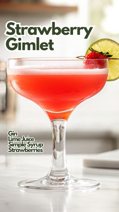 Strawberry Gimlet Medical Remedies, Easy Gin Cocktails, Gimlet Cocktail, How To Make Gin