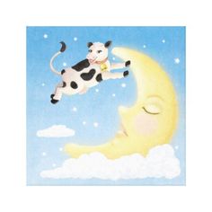 a cow is sitting on the moon with its head in the air and it's eyes closed