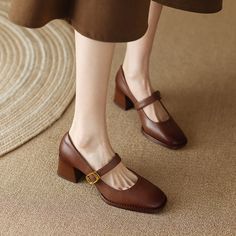 #Buckle #Minimalism #PumpsShoes #WomenShoes Mary Jane Shoes Heels, Round Toe Pumps, Office Shoes, Mary Jane Heels, Dress Shoes Womens, Jane Shoes, Mary Jane Shoes, Leather Items, Pump Shoes