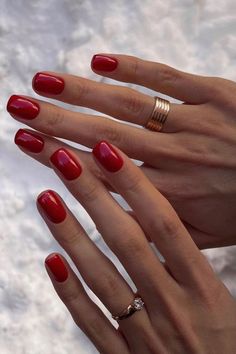 Winter Nails Gel, Deep Red Nails, Kutek Disney, Short Gel Nails, Nagel Tips, Smink Inspiration, Makijaż Smokey Eye, July Nails, Thanksgiving Nails