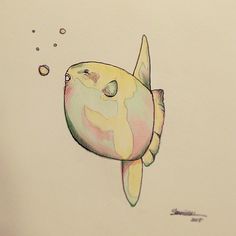 a drawing of a fish with bubbles coming out of it's mouth