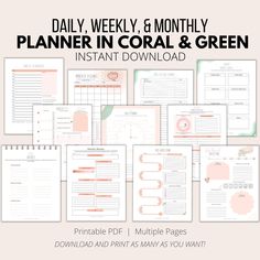 This Life Planner Printable Bundle is designed to help you be as organized and successful as possible in allll the life things! - Use the weekly planner to break down your week hour-by-hour, plan your week, remember important dates and deadlines, and jot down reminders - Use the Week of Gratitude sheet to practice gratitude and put your focus on the beautiful aspects of your life - Use the various daily planning sheets to time block your day, track your water/exercise/menstrual cycle, plan your meals, and reflect on your day's successes and challenges - Use the Goal Planner sheets to stay on top of your long- and short-term goals, while breaking each big step down into smaller, bite-sized steps so you don't get overwhelmed - Print and enjoy the motivational wall art papers. Put them up at Goal Setting Template, Short Term Goals, Water Exercises, Planner Sheets, Time Blocking, Daily Plan, Planning Printables, Practice Gratitude, Habit Tracker