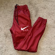 Brand New Never Worn - In Perfect Condition!! Material Is Like Windbreaker Ish/Cargo Ish Red Joggers, Pants Nike, Cargo Joggers, Nike Red, Silk Pants, Red Outfit, Pinterest Board, Cute Fits, Fit Inspo