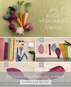 Lia Griffith Felt, Vegetables For Kids, Felt Vegetables, Ideas Jardin, Felt Toys Diy, Felt Fruit